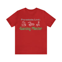 Procrastination Level: Gaming Master - Unisex Short Sleeve Shirt for the Ultimate Gamer, Procrastinator Gifts