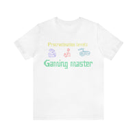 Procrastination Level: Gaming Master - Unisex Short Sleeve Shirt for the Ultimate Gamer, Procrastinator Gifts