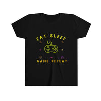 Eat Sleep Game Repeat Youth Short Sleeve T-shirt